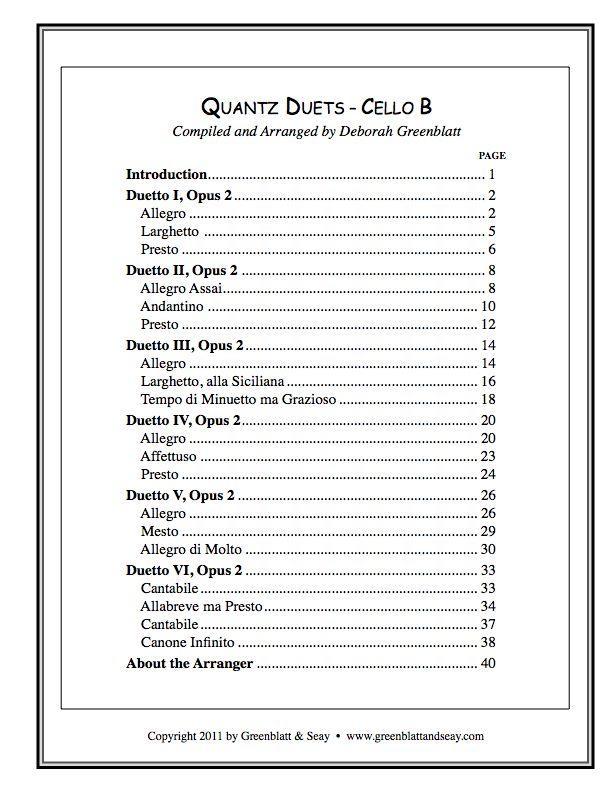 Quantz Duets - Cello B Media Greenblatt & Seay