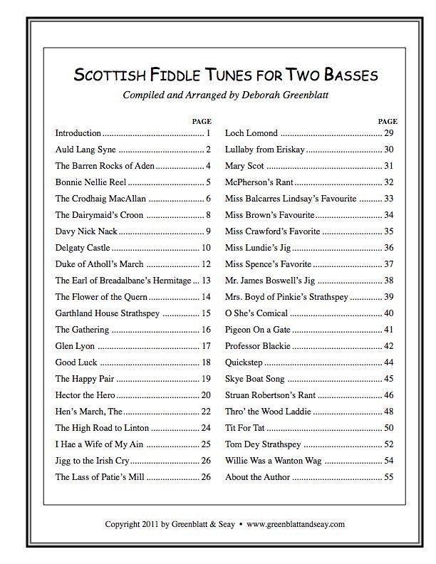 Scottish Fiddle Tunes for Two Basses Media Greenblatt & Seay