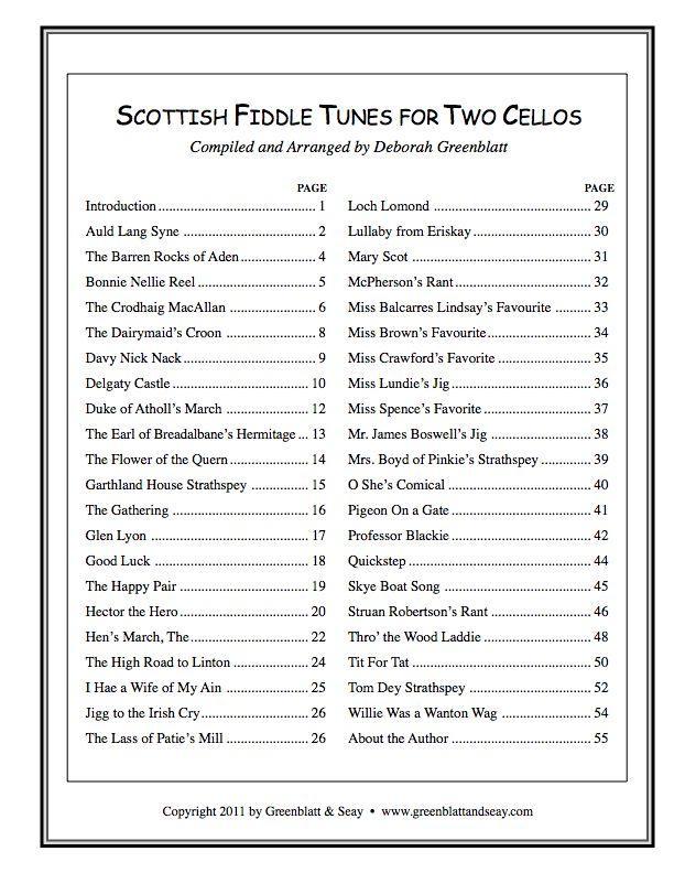 Scottish Fiddle Tunes for Two Cellos Media Greenblatt & Seay