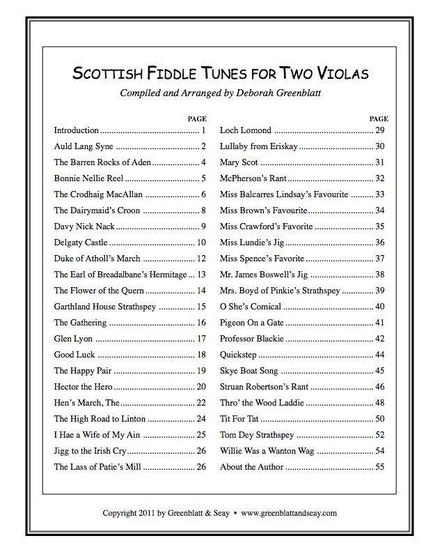 Scottish Fiddle Tunes for Two Violas Media Greenblatt & Seay