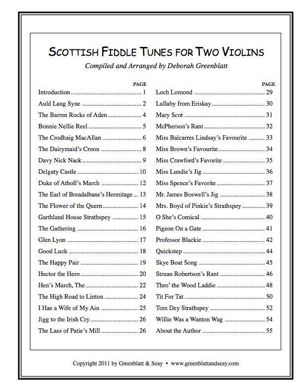 Scottish Fiddle Tunes for Two Violins Media Greenblatt & Seay