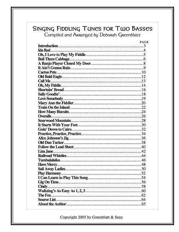 Singing Fiddling Tunes for Two Basses Media Greenblatt & Seay