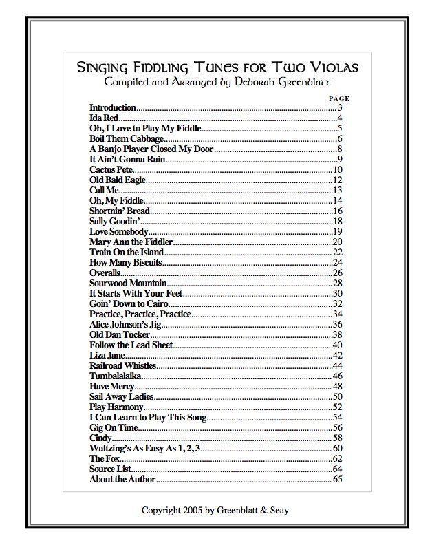 Singing Fiddling Tunes for Two Violas Media Greenblatt & Seay