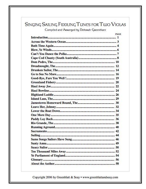 Singing Sailing Fiddling Tunes for Two Violas Media Greenblatt & Seay