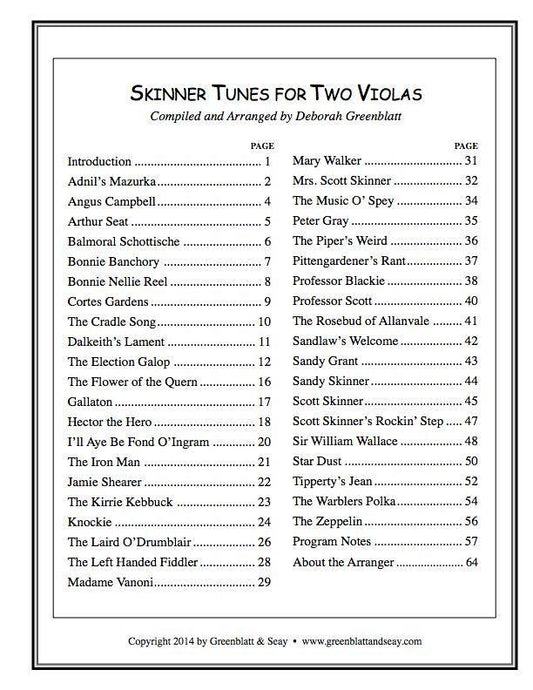 Skinner Tunes for Two Violas Media Greenblatt & Seay
