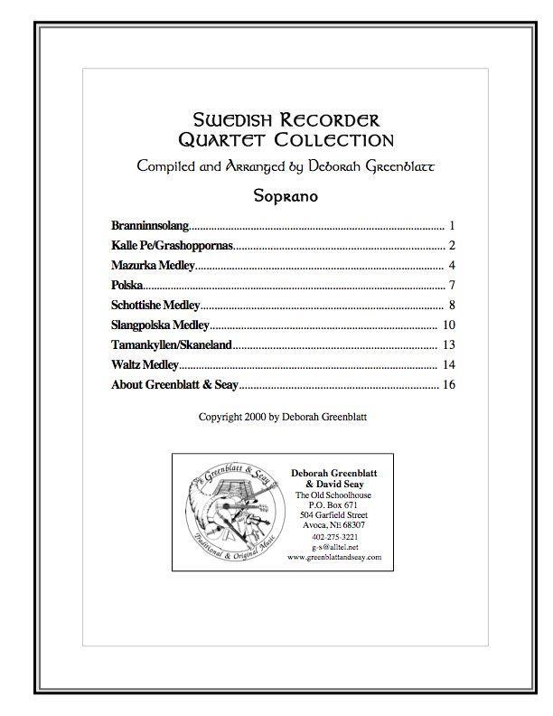 Swedish Recorder Quartet Collection - Parts Media Greenblatt & Seay
