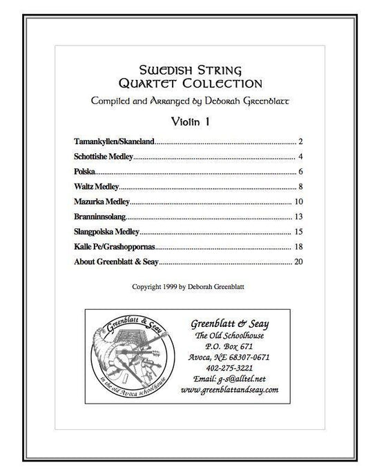 Swedish String Quartet Collection - Parts Media Greenblatt & Seay