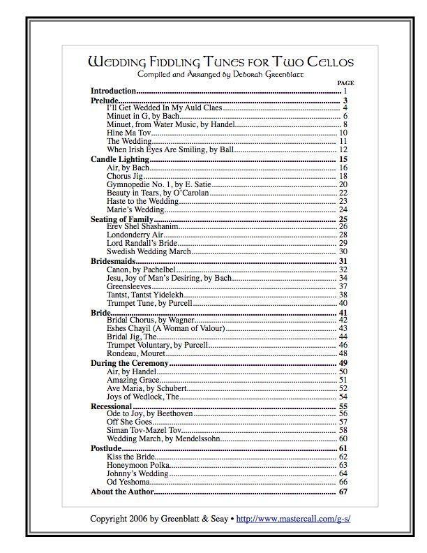 Wedding Fiddling Tunes for Two Cellos Media Greenblatt & Seay