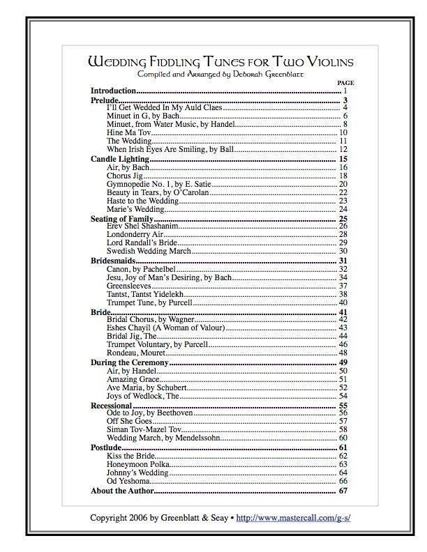 Wedding Fiddling Tunes for Two Violins Media Greenblatt & Seay