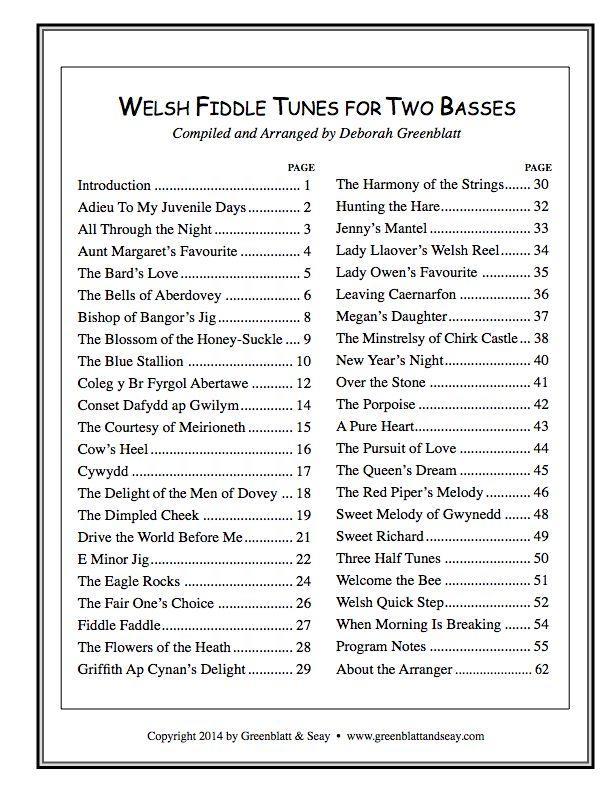 Welsh Fiddle Tunes for Two Basses Media Greenblatt & Seay