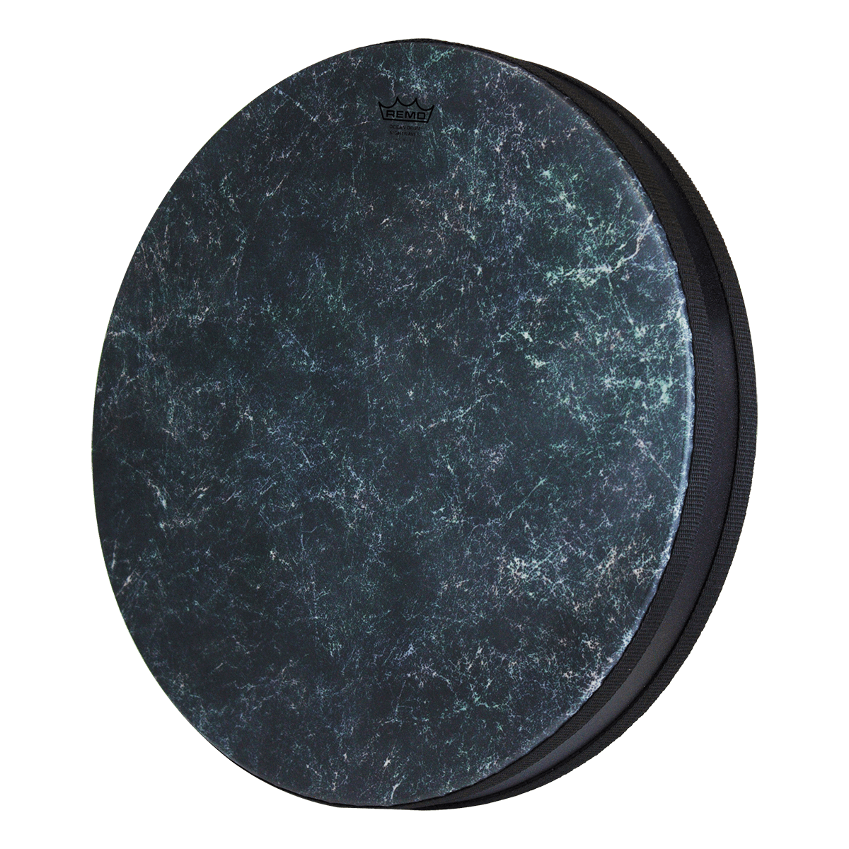 Remo Ocean Drum, 16" Diameter, 2 1/2" Depth, Nightwaves, Skyndeep Graphic, Black Ocean Drums Remo