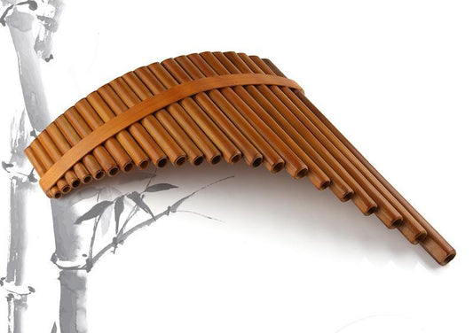 Handmade Bamboo Pan Flute - 22 pipes Key of C Panpipes Moon Angel