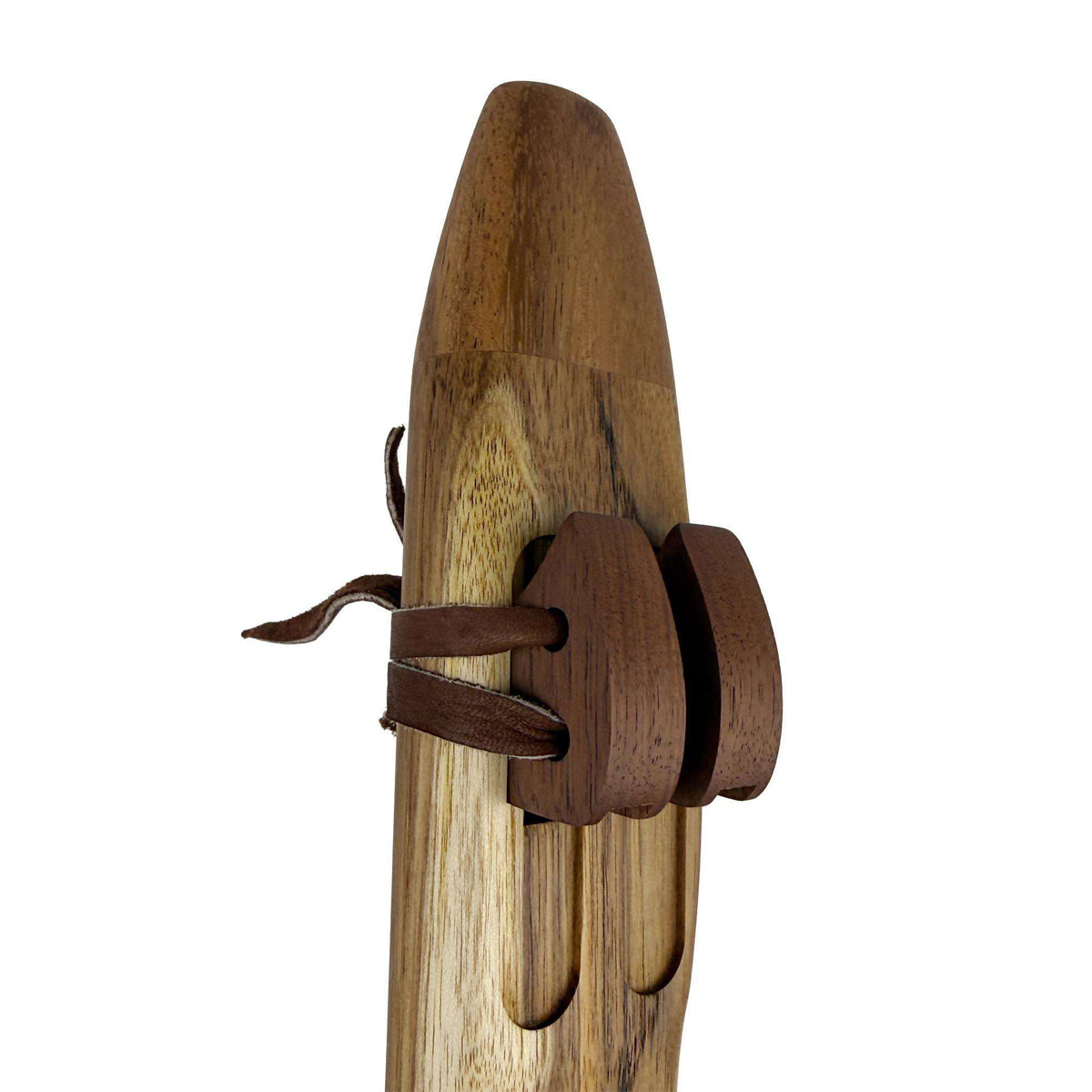 Native American Drone Flute in F minor by Nash Tavewa, Teak with Acacia Mouthpiece 