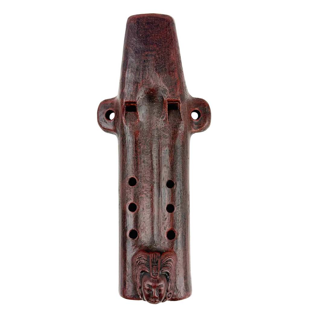 Native American Wet-tuned Harmonic Clay Flute in G, by Nash Tavewa 