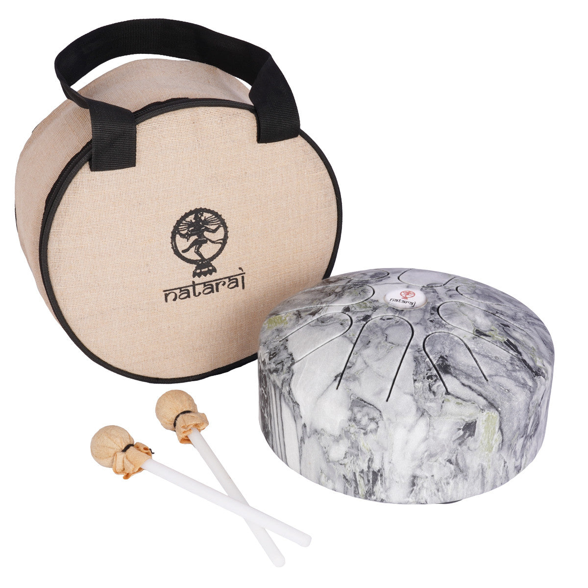 Nataraj Tongue Drum 8 inches, C Pygmy, White Marble