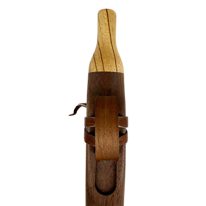 Native American Flute in Low D Minor by Nash Tavewa, Peruvian Black Walnut with Zebrawood Mouthpiece 