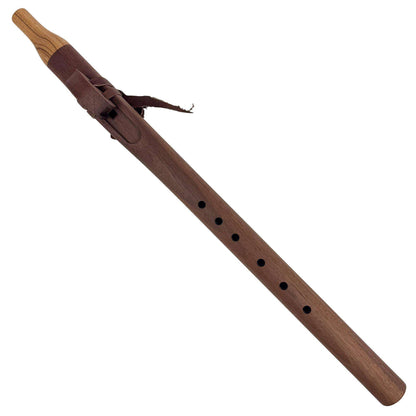 Native American Flute in F Minor by Nash Tavewa, Peruvian Black Walnut with Zebrawood Mouthpiece 