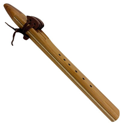 Native American Drone Flute in G minor by Nash Tavewa, Teak with Zebrawood Mouthpiece 