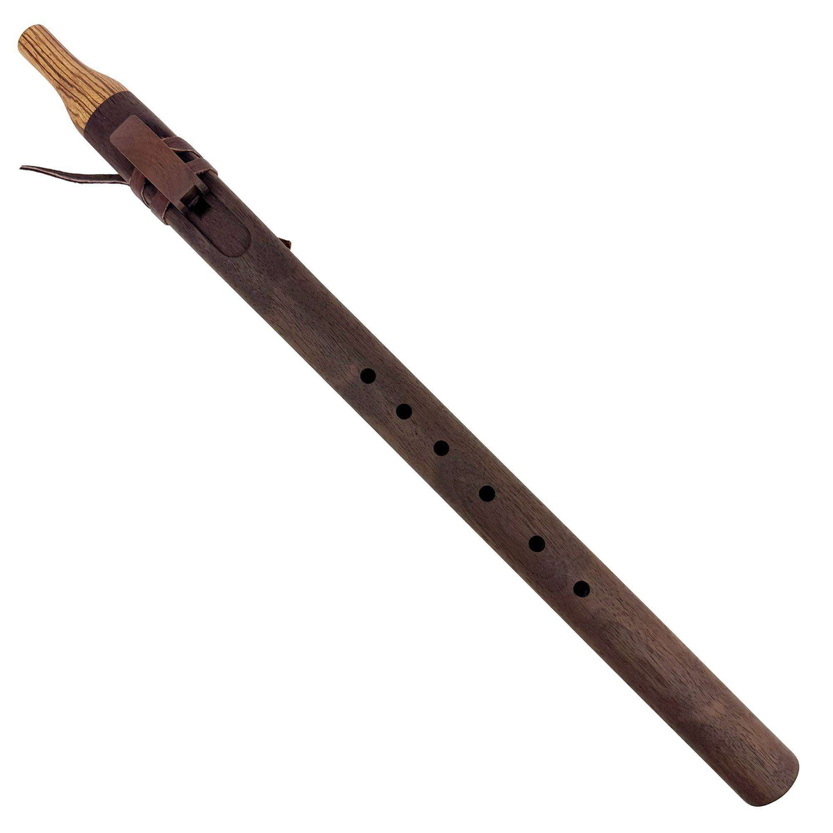 Native American Flute in Low E Minor by Nash Tavewa, Peruvian Black Walnut with Zebrawood Mouthpiece 