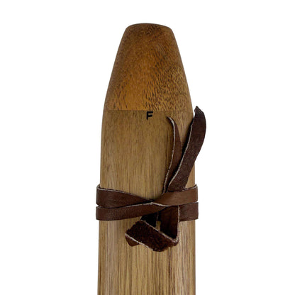 Native American Drone Flute in F minor by Nash Tavewa, Teak with Acacia Mouthpiece 