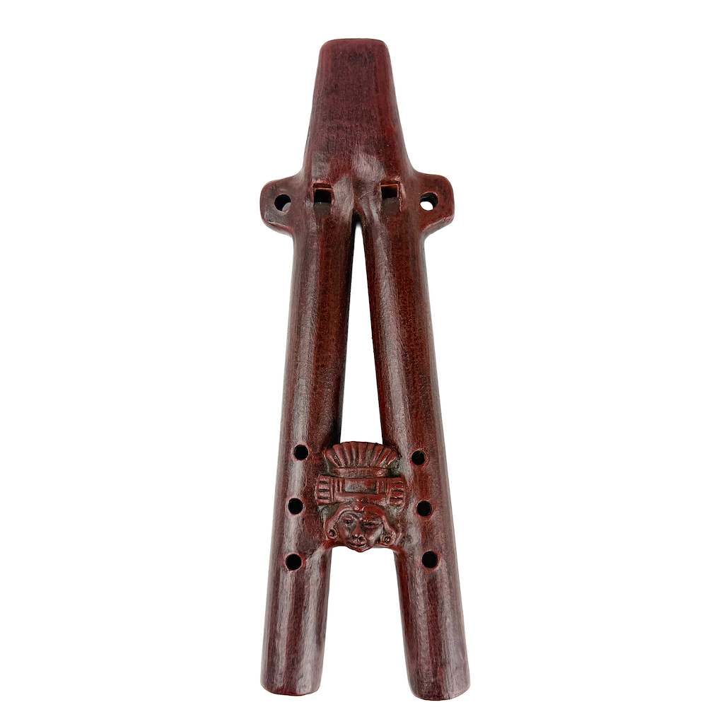 Native American Wobbling Double Clay Flute in C, by Nash Tavewa 