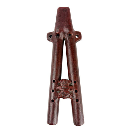 Native American Wobbling Double Clay Flute in C, by Nash Tavewa 
