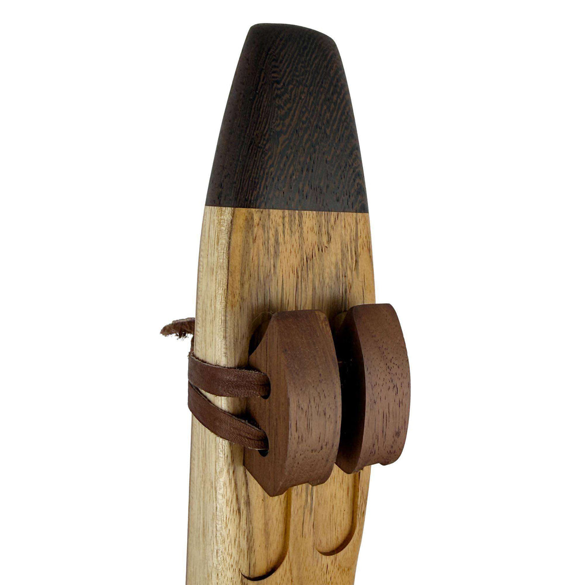 Native American Drone Flute in F minor by Nash Tavewa, Teak with Wenge Mouthpiece 