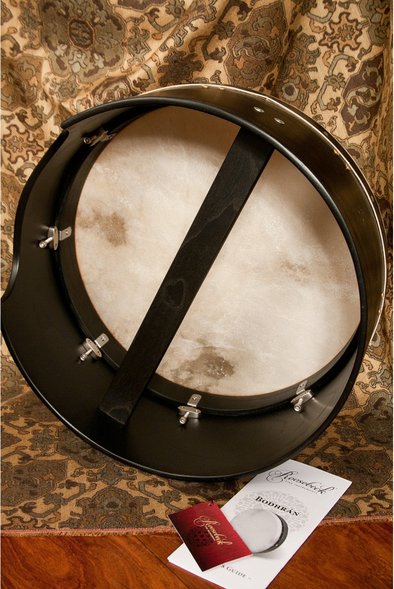 Roosebeck Bodhran, 16"x7", Tunable, Black, Single 