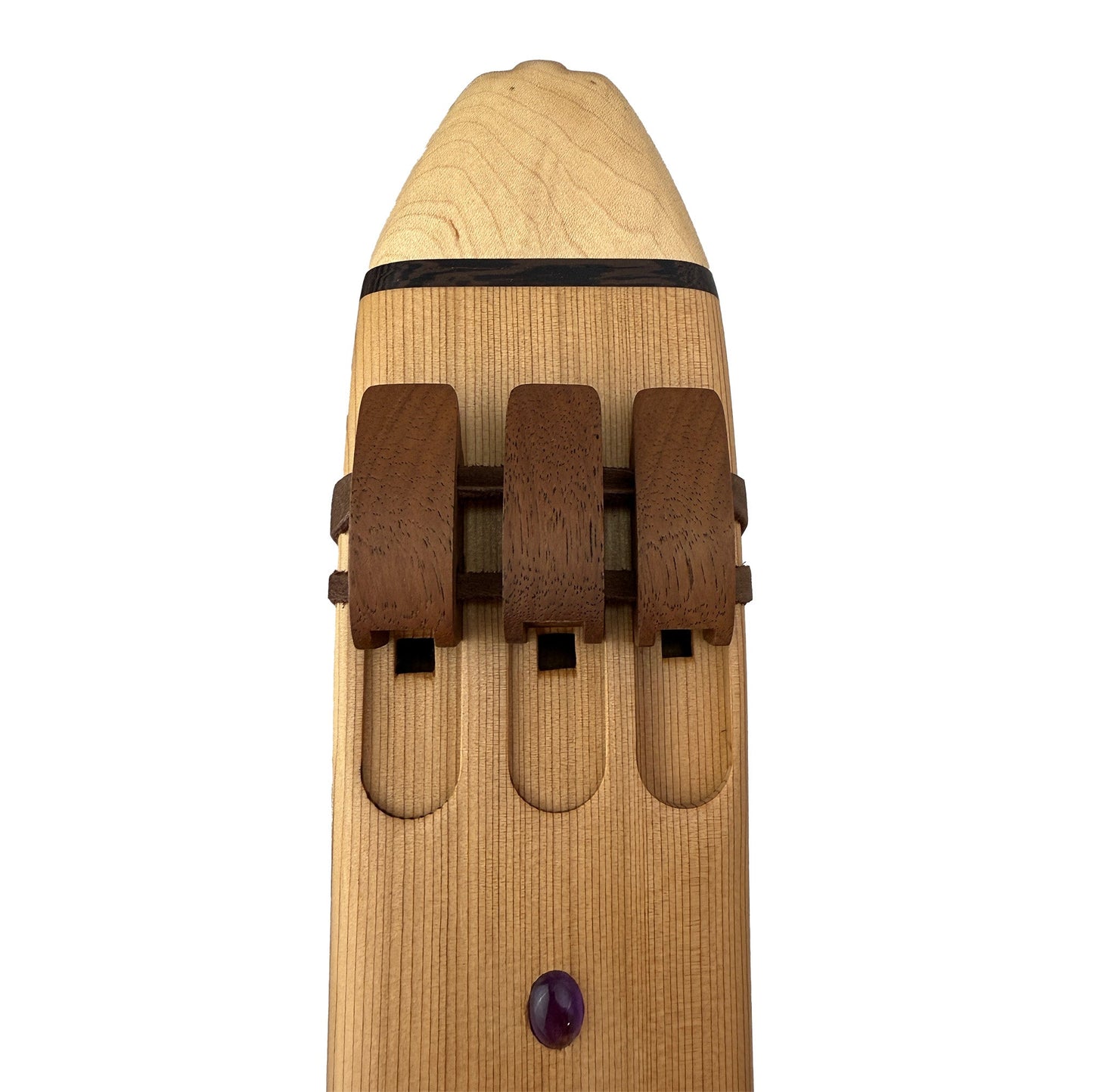 Native American Harmony Triple Flute in D and G by Nash Tavewa, Red Cedar with Maple Mouthpiece 