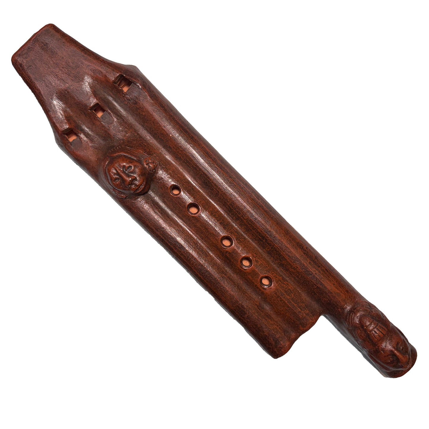 Native American Ceramic Triple Harmony Flute (G, C, C), by Nash Tavewa
