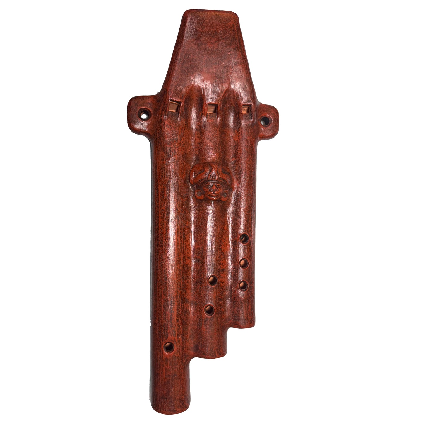 Native American Ceramic Triple Harmony Flute (G, Bb, D), by Nash Tavewa 