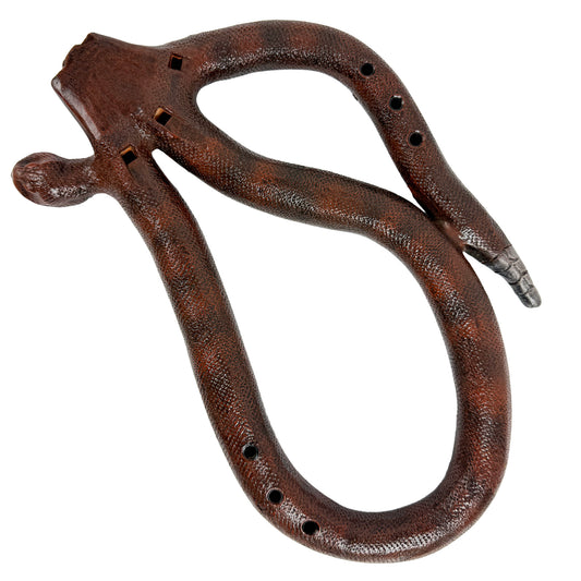 Native American Snake Triple Flute in F and C Minor, with Drone by Nash Tavewa, Ceramic