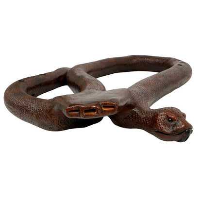 Native American Snake Triple Flute in F and C Minor, with Drone by Nash Tavewa, Ceramic