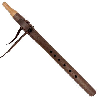 Native American Flute in A Minor by Nash Tavewa, Peruvian Black Walnut with Cherry Mouthpiece
