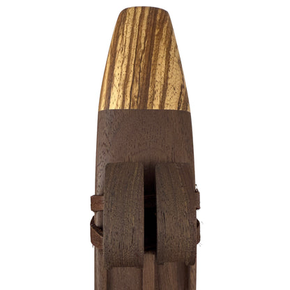 Native American Harmony Double Flute in D minor and G minor by Nash Tavewa, Peruvian Black Walnut with Zebrawood Mouthpiece