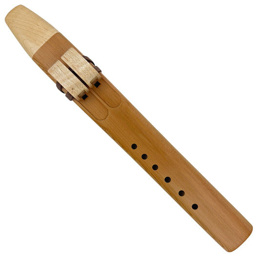Native American Drone Flute in High C minor by Nash Tavewa, Western Red Cedar with Maple Mouthpiece