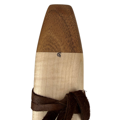 Native American Drone Flute in G minor by Nash Tavewa, Curly Maple with Acacia Mouthpiece 