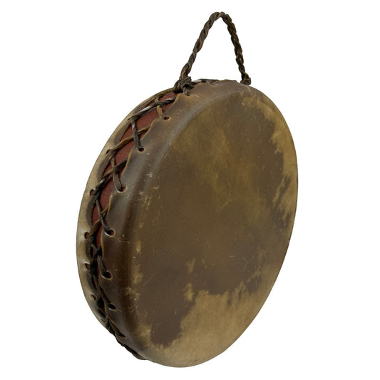 Bison Hide Hand Drum, Double-Sided, 16-inch, with Beater, by Nash Tavewa 