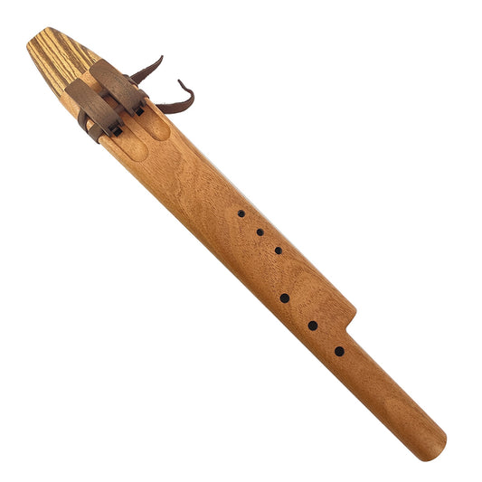 Native American Harmony Double Flute in E minor and B minor by Nash Tavewa, Mahogany with Zebrawood Mouthpiece Native American Flutes Nash Tavewa   