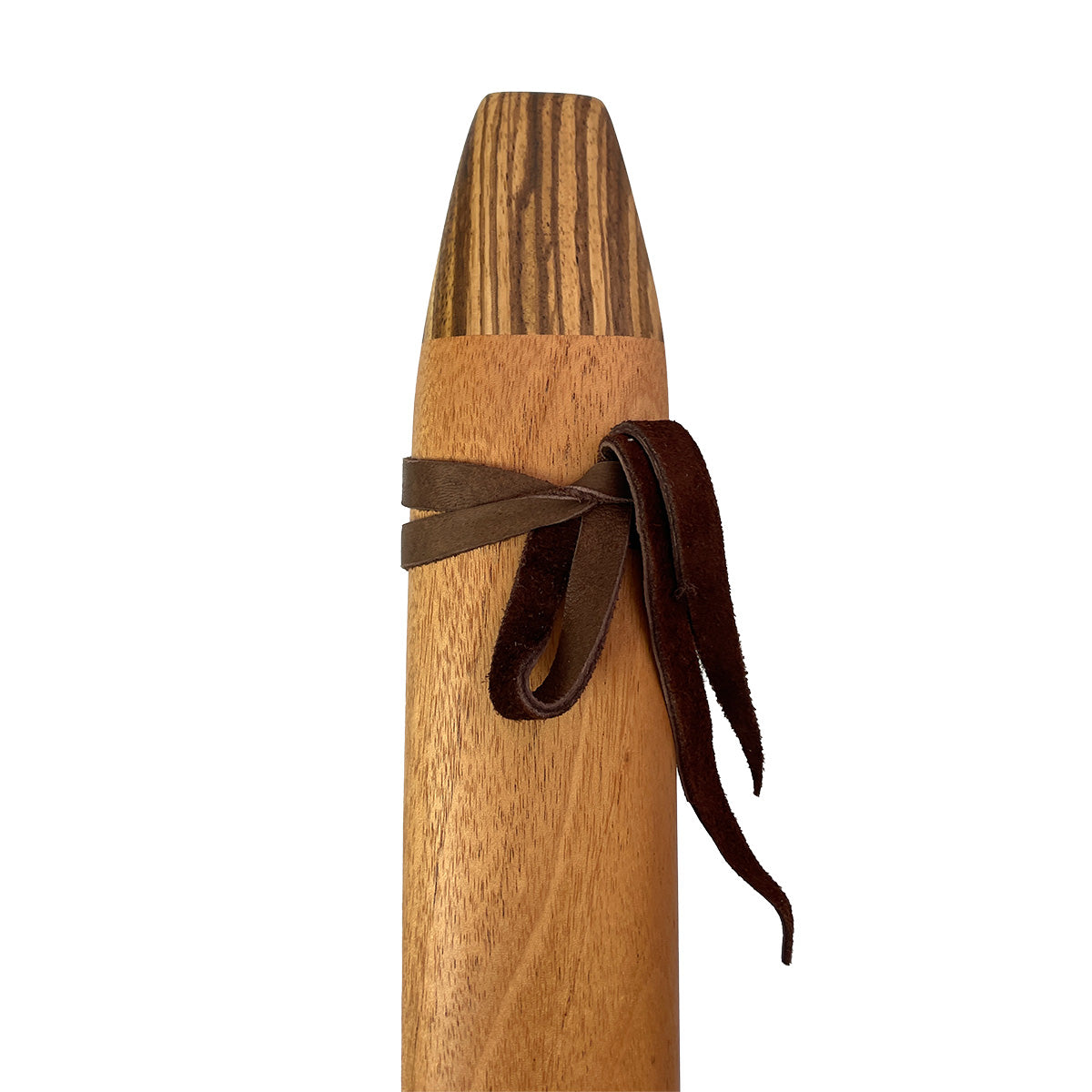 Native American Harmony Double Flute in E minor and B minor by Nash Tavewa, Mahogany with Zebrawood Mouthpiece Native American Flutes Nash Tavewa   