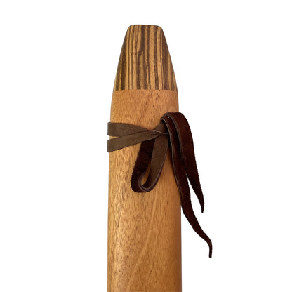 Native American Harmony Double Flute in E minor and B minor by Nash Tavewa, Mahogany with Zebrawood Mouthpiece Native American Flutes Nash Tavewa   