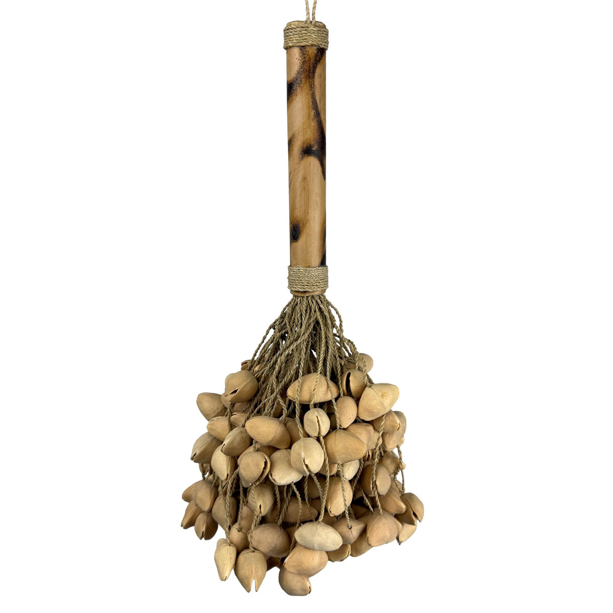 Kenari Nut Shaker, Bamboo Handle (Medium) 