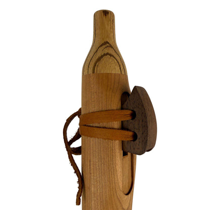 Native American Flute in Low C Minor by Nash Tavewa, Cherry with Zebrawood Mouthpiece 