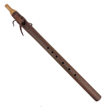 Native American Flute in Low D Minor by Nash Tavewa, Peruvian Black Walnut with Zebrawood Mouthpiece 