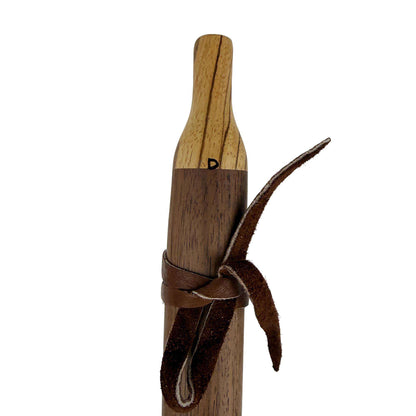 Native American Flute in Low D Minor by Nash Tavewa, Peruvian Black Walnut with Zebrawood Mouthpiece 