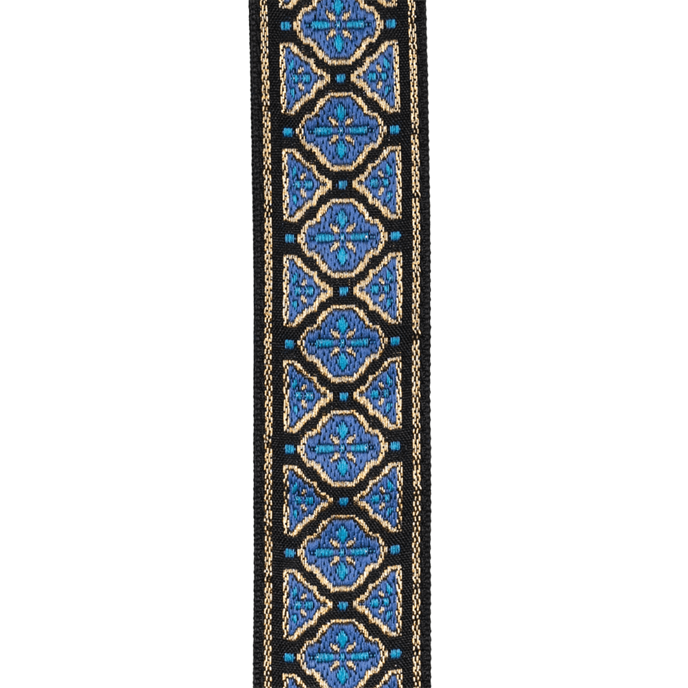 Eco Woven Guitar Strap, Blue & Gold 