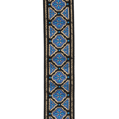 Eco Woven Guitar Strap, Blue & Gold 