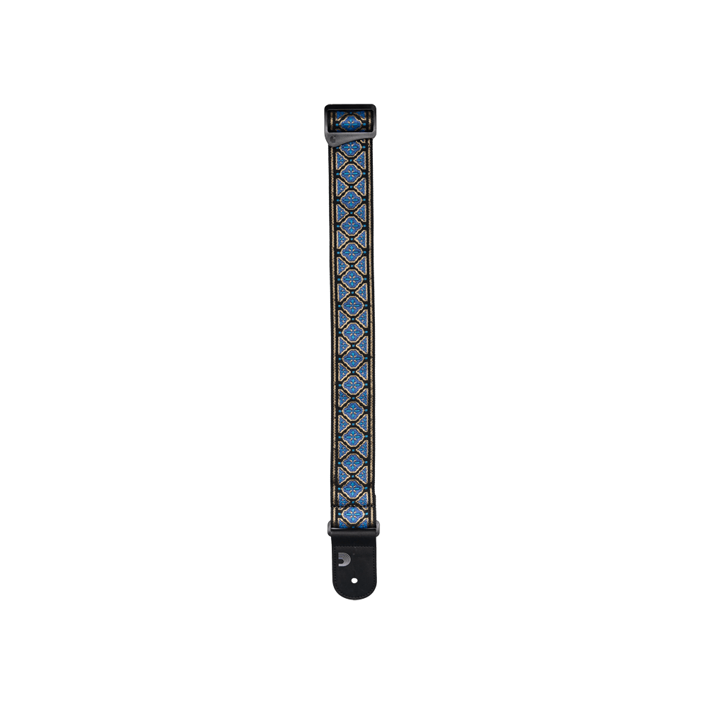 Eco Woven Guitar Strap, Blue & Gold 