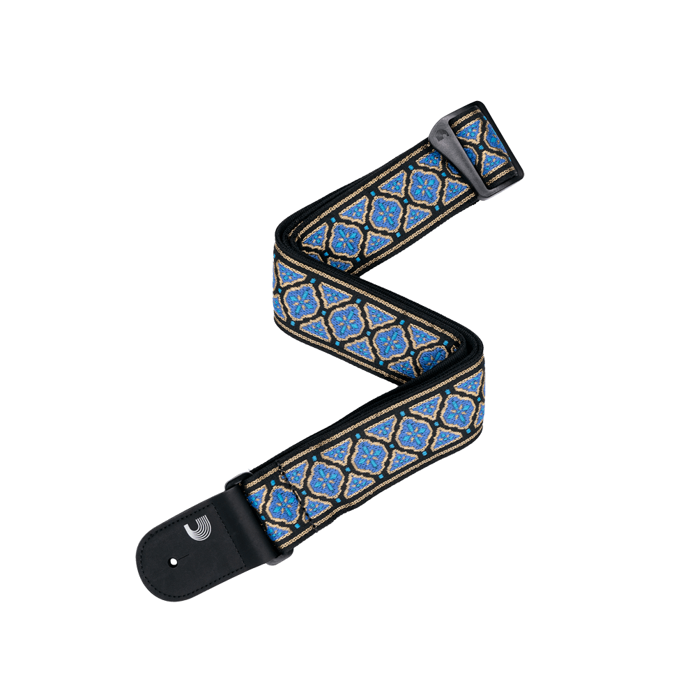 Eco Woven Guitar Strap, Blue & Gold 