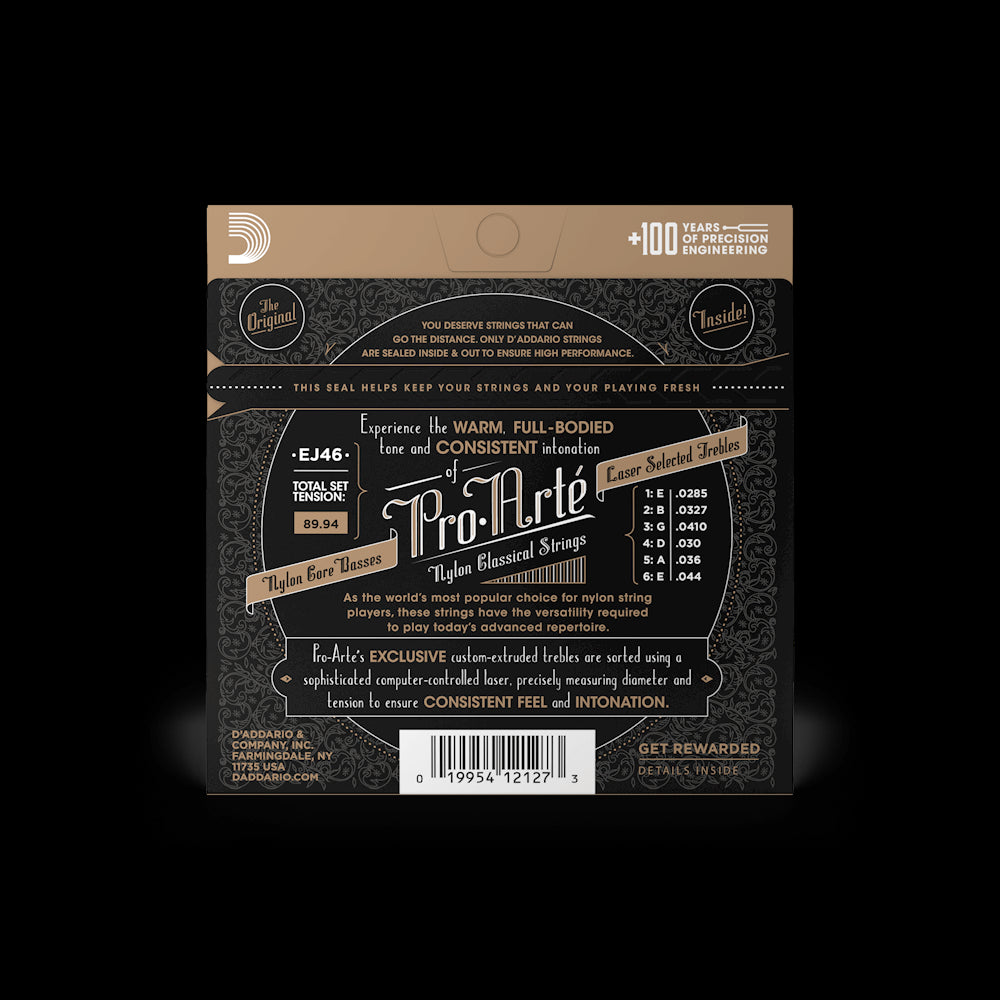 D'Addario Pro-Arté Nylon, Hard Tension Classic Guitar Strings EJ46 Accessories_Strings D'Addario   